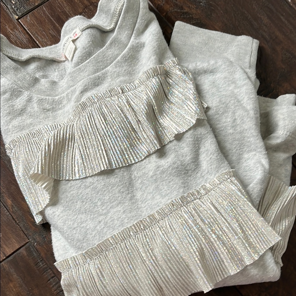 Crew cuts Kids Gray Ruffle Top